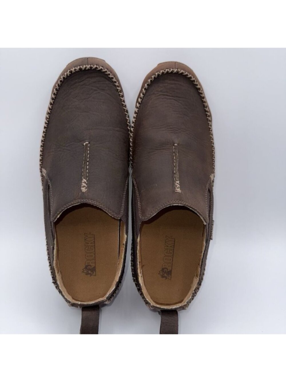 ROCKY 1045 Men’s Slip-On Brown Loafers Shoes Size Sz 11.5 - Picture 2 of 15